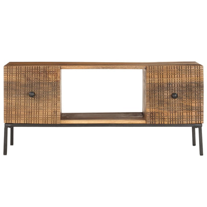 Mesa De Centro De Madera Maciza De Mango 90x45x40cm_1