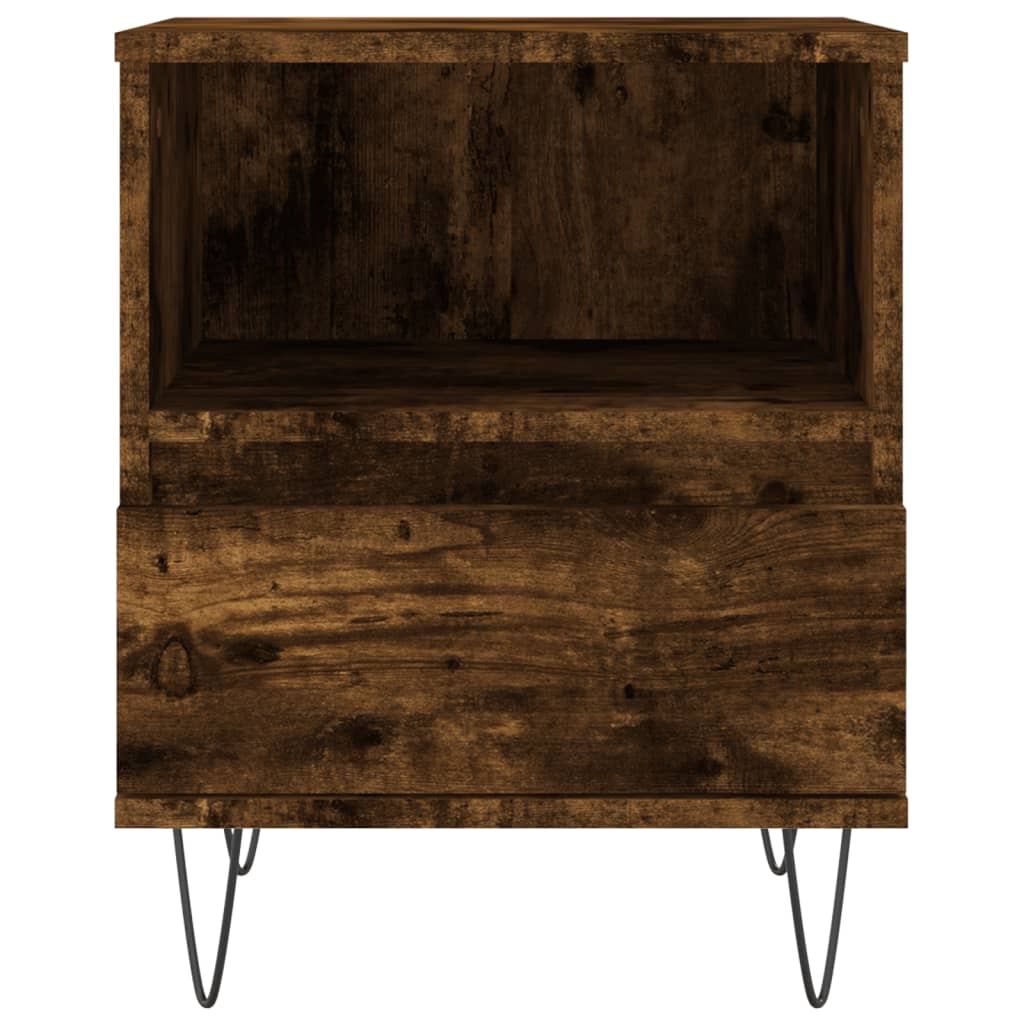 Mesita De Noche Madera De Ingeniería Roble Ahumado 40x35x50 Cm_4