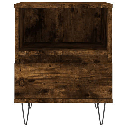 Mesita De Noche Madera De Ingeniería Roble Ahumado 40x35x50 Cm_4