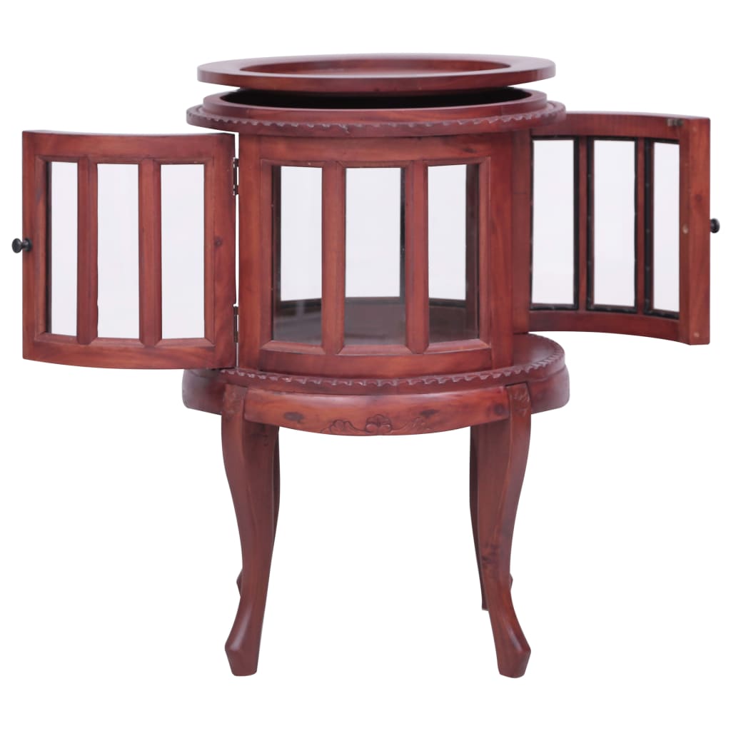 Armario Vitrina De Madera Maciza De Caoba Marrón 50x50x76 Cm_2