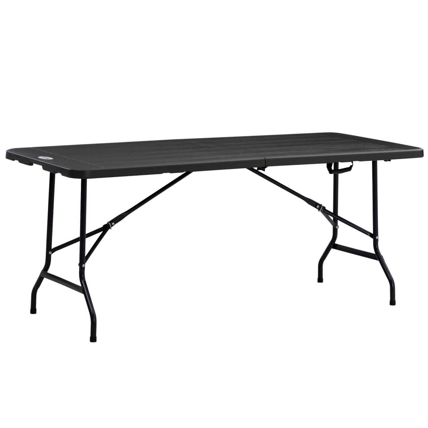 Outsunny Mesa Plegable De Jardín Portátil De Hdpe 180x75,5x73 Cm Kg Gris Oscuro_0