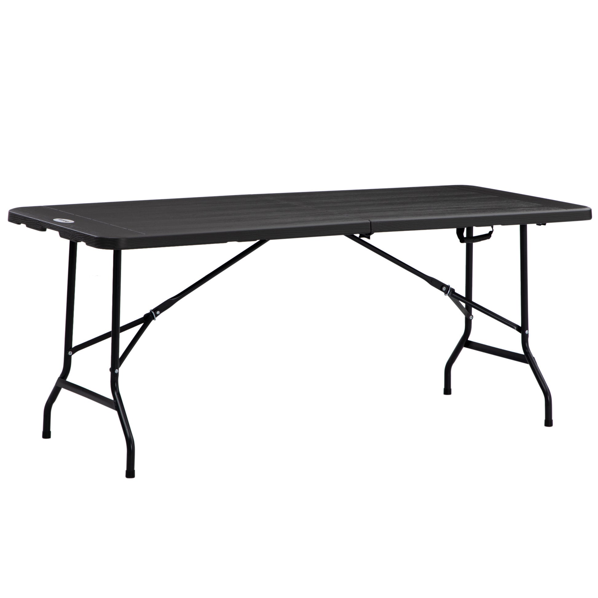 Outsunny Mesa Plegable De Jardín Portátil De Hdpe 180x75,5x73 Cm Kg Gris Oscuro_0