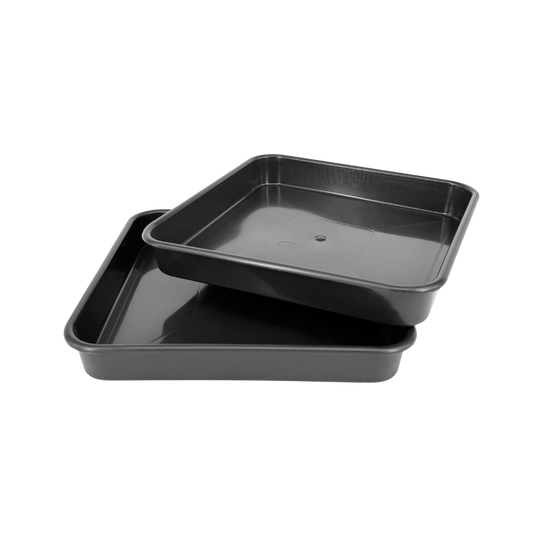Plato Cuadrado Negro 15x15 Cm Sin Agujeros (3uds) | Plástico Grueso Y Resistente – Ideal Macetas, Drenaje Y Organización