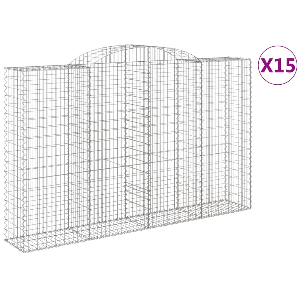 Cestas De Gaviones 15 Uds Forma De Arco Hierro 300x50x180/200cm_0