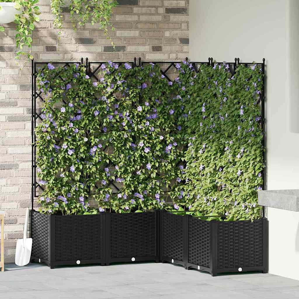 Vidaxl Maceta De Jardín Con Enrejado 5 Pcs Negro 120 X 120 X 143 Cm Pp_1