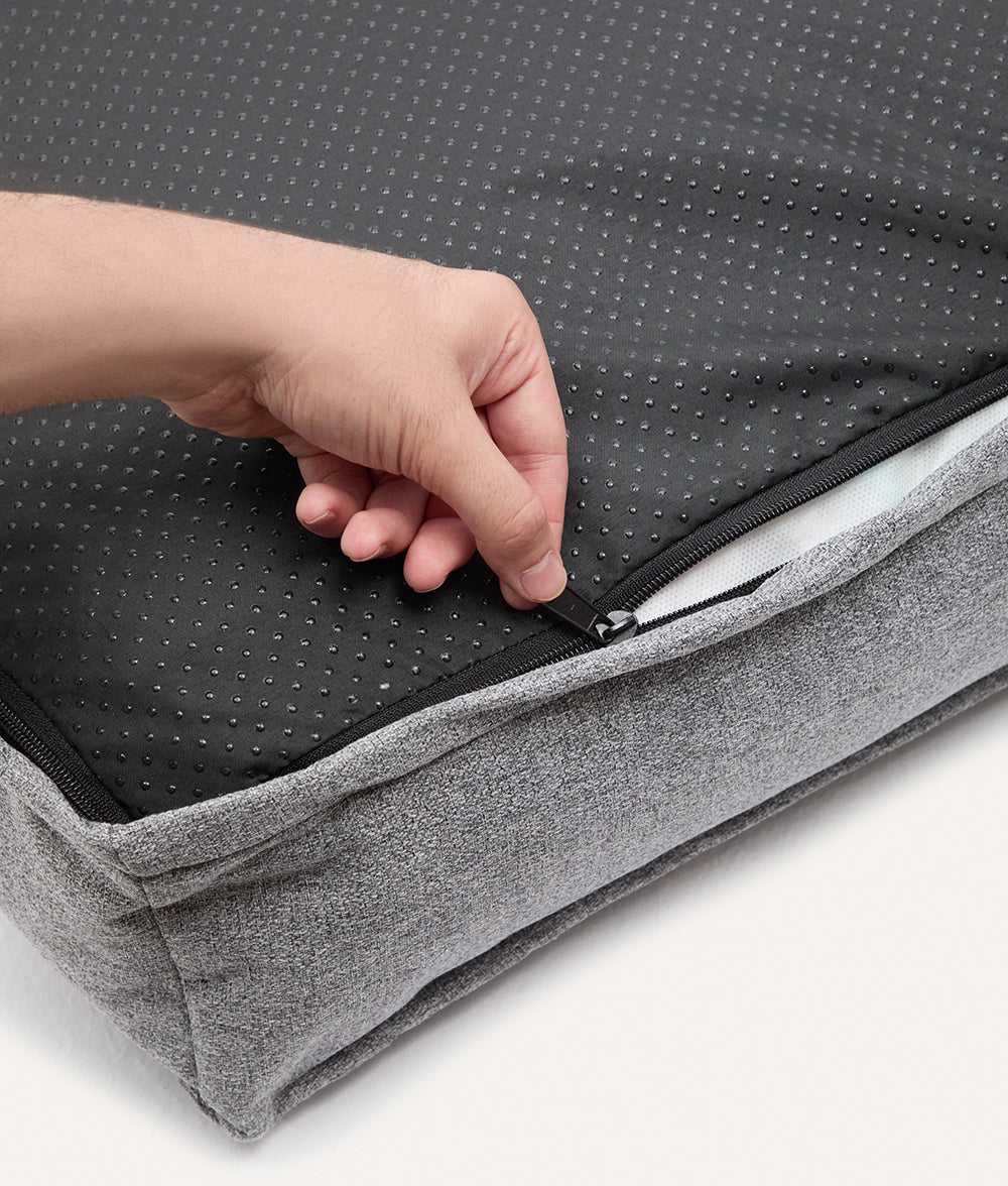 Cafide Cama De Material Reciclado Para Perro Con Tejido Basic Gris. Modelo Cuadra._2