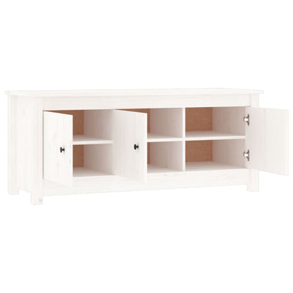 Mueble Zapatero De Madera Maciza De Pino Blanco 110x38x45,5 Cm / Vetonek_4