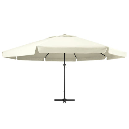 Vidaxl Sombrilla De Jardín Con Palo De Aluminio Blanco Arena 600 Cm_1