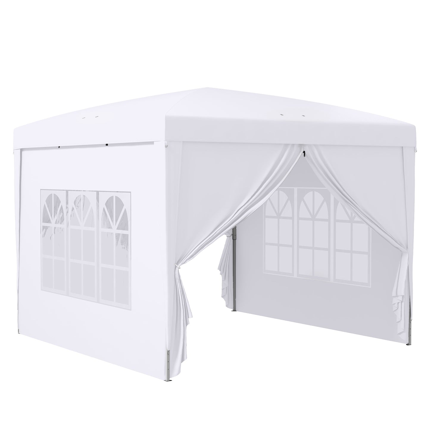 Outsunny Carpa Plegable Con 4 Paredes Desmontables 3x3 M Para Exterior Blanco_0