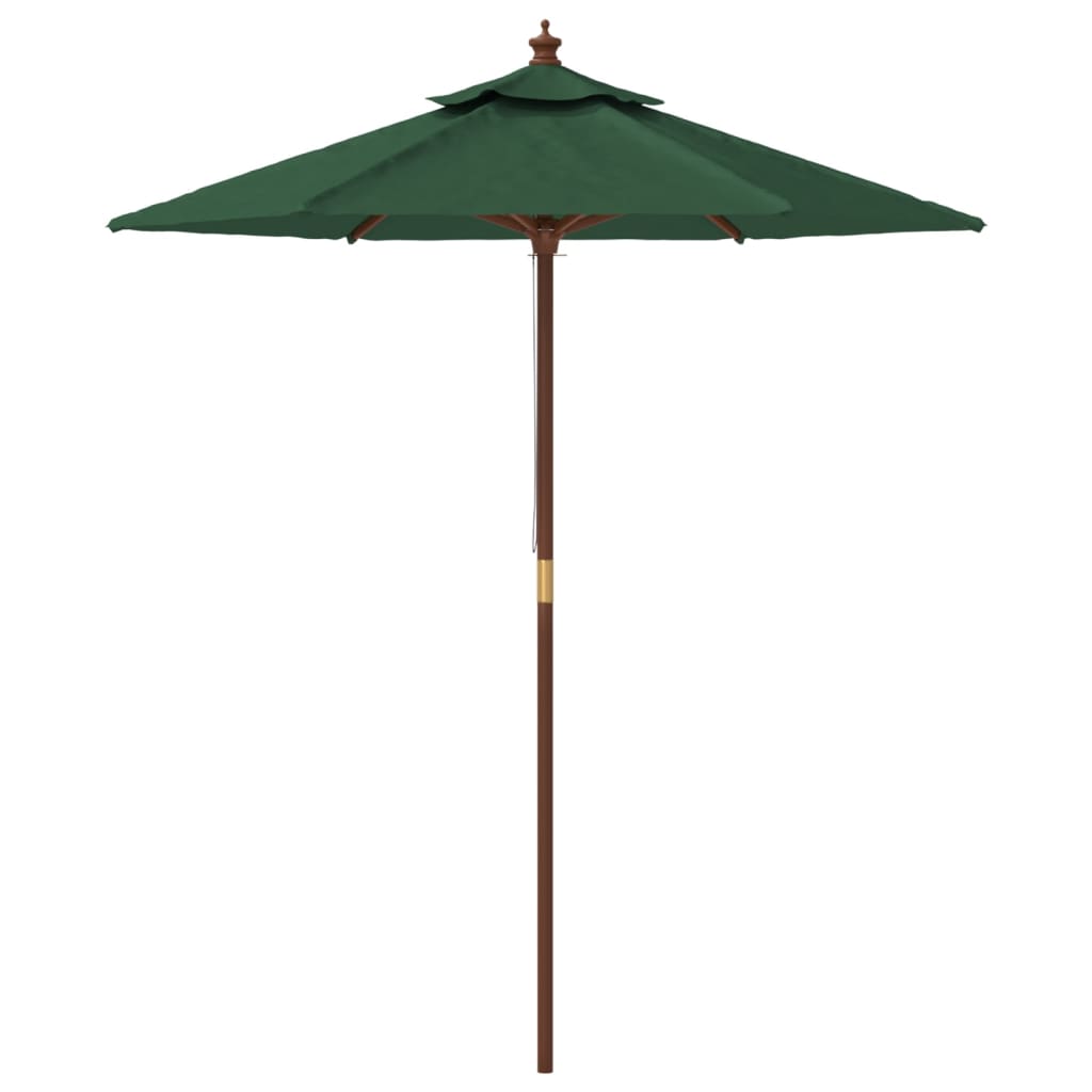 Sombrilla De Jardín Con Poste De Madera Verde 196x231 Cm_2