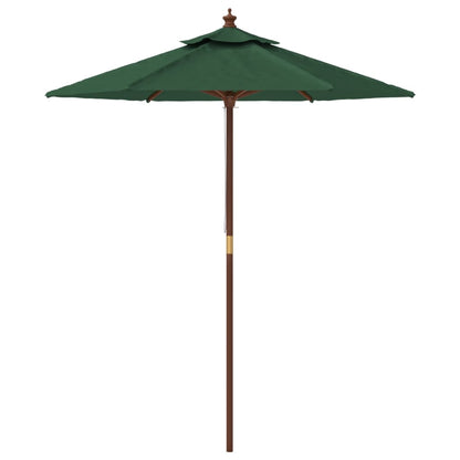 Sombrilla De Jardín Con Poste De Madera Verde 196x231 Cm_2
