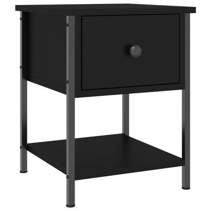 Mesita De Noche Madera De Ingeniería Negra 34x35,5x45 Cm_0