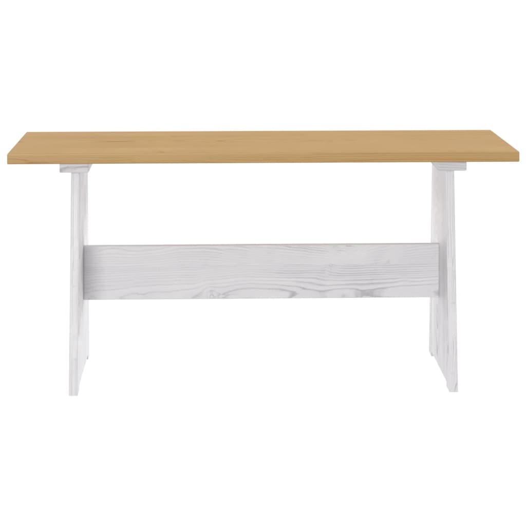 Mesa De Comedor Con Banco Reine Madera De Pino Marrón Blanco_2