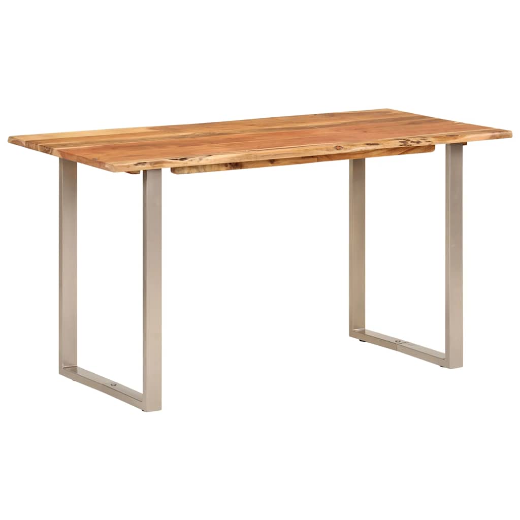 Mesa De Comedor De Madera Maciza De Acacia 140x70x76 Cm_0
