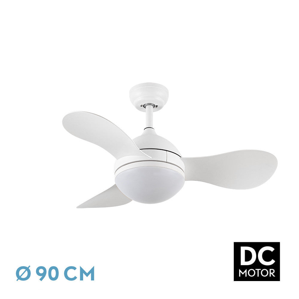 Ventilador Dc Solido 24w Blanco 3aspas 91d 2640lm 3000k,4000k,6500k Remoto+memoria+temporizador_0