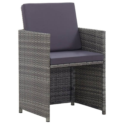 Vidaxl Set Comedor De Jardín 13 Piezas Y Cojines Ratán Sintético Gris_4