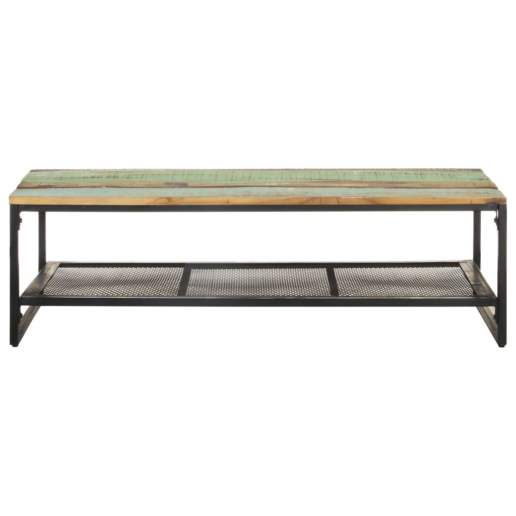 Mesa De Centro De Madera Maciza Reciclada 110x60x35 Cm_0