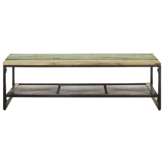 Mesa De Centro De Madera Maciza Reciclada 110x60x35 Cm_0