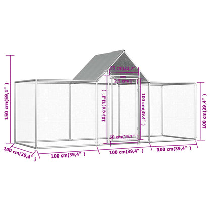 Vidaxl Gallinero Acero Galvanizado 3x1x1,5 M_5