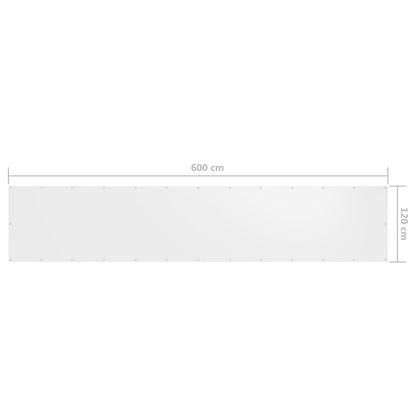 Vidaxl Toldo Para Balcón Tela Oxford Blanco 120x600 Cm_2