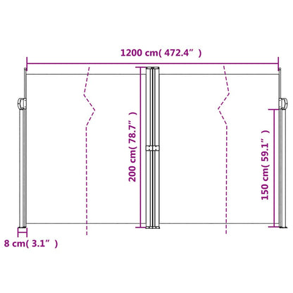 Vidaxl Toldo Lateral Retráctil Beige 200x1200 Cm_2