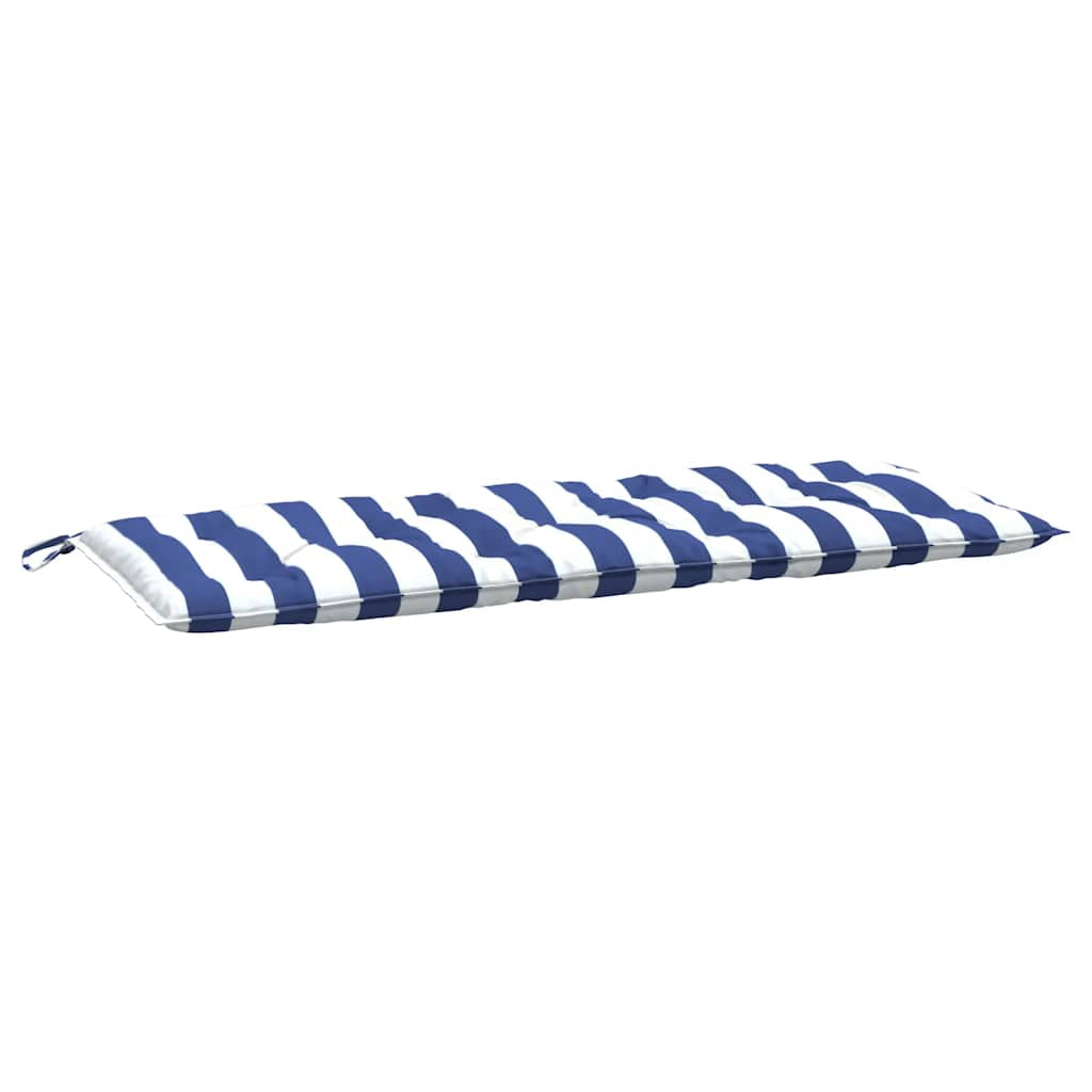 Vidaxl Cojines Banco Jardín 2 Uds Tela A Rayas Azul Blanco 120x50x7 Cm_4