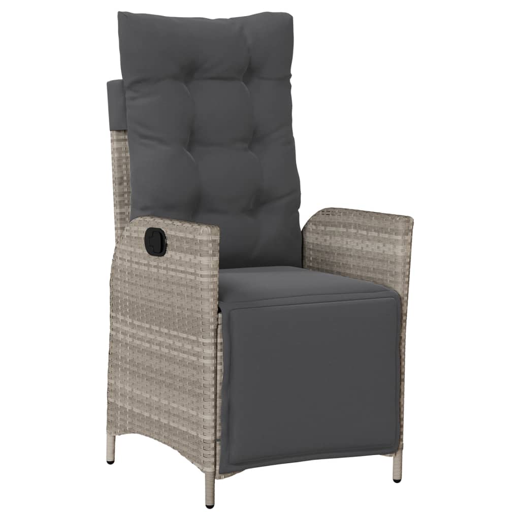 Set Comedor De Jardín 5 Pzas Cojines Ratán Sintético Gris Claro / Vetonek_1