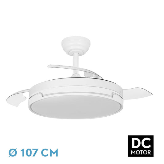 Ventilador Dc Papiro 72w Blanco 3aspas Desp.107d 6120lm 3000k4000k6500k + Control Remoto+ Memoria+ Temporizador_0