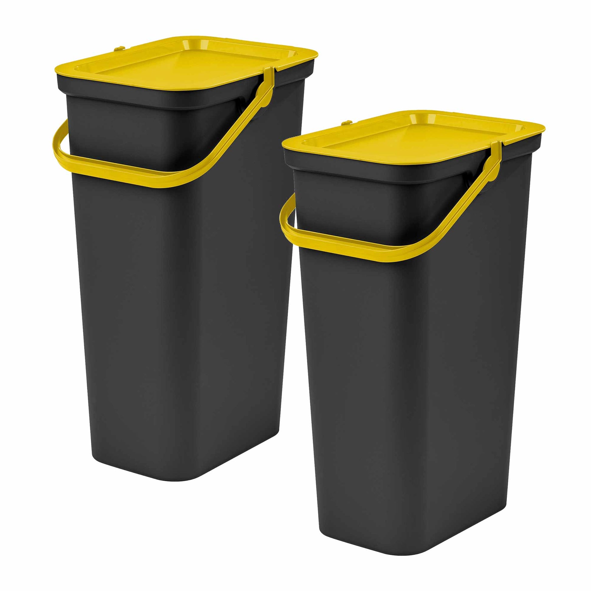 Set De 2 Papeleras moda 25l Con Asa Ámbar Y Negro_0