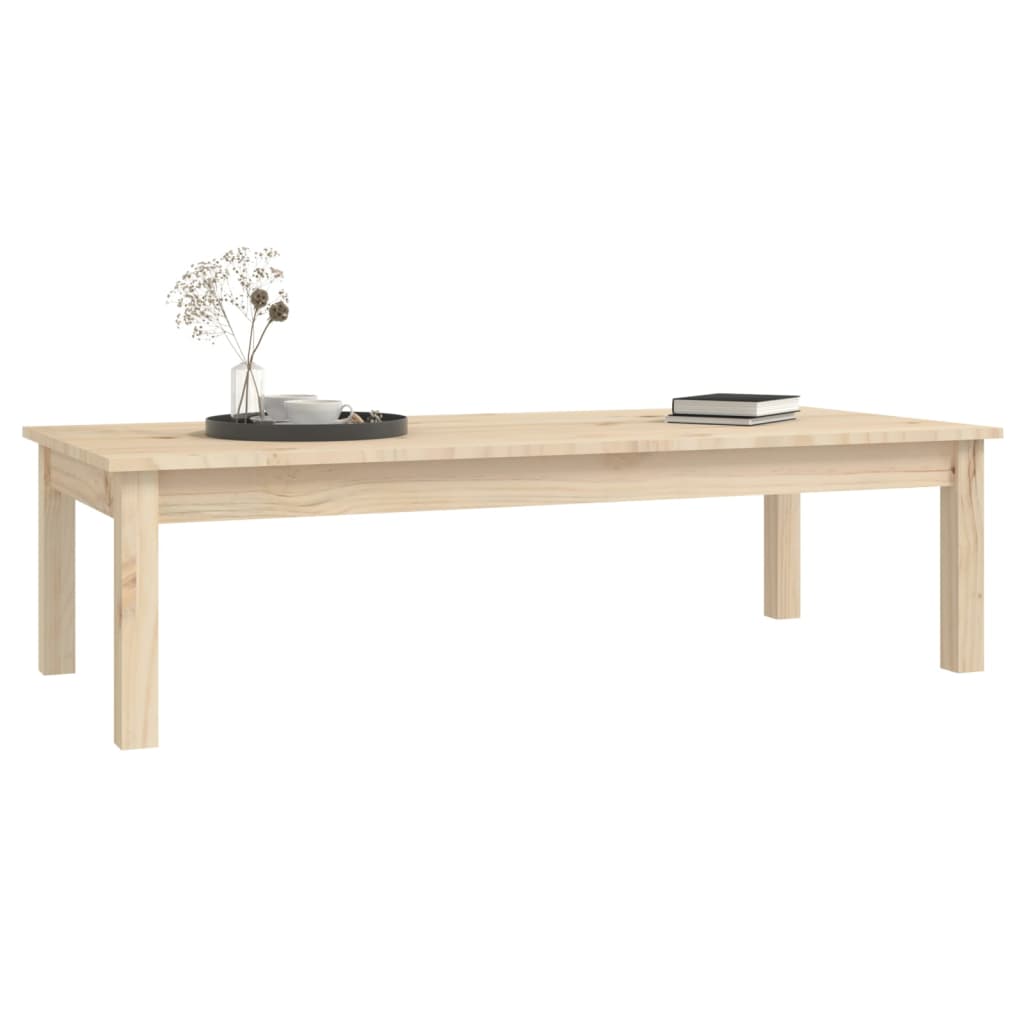 Mesa De Centro De Madera Maciza De Pino 110x50x30 Cm_4