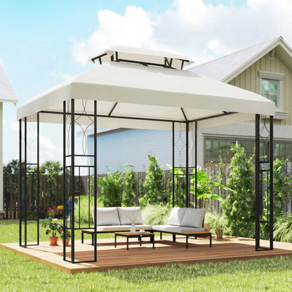 Outsunny Techo De Repuesto Para Cenador 4x3 M Con Techo Doble Anti-uv Crema_1