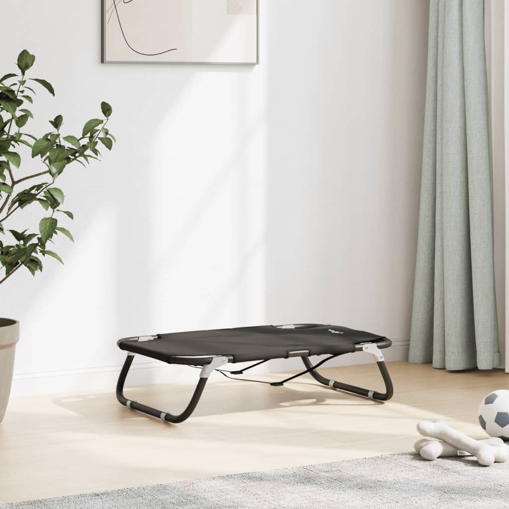 Cama Para Perros Plegable Tela Oxford Y Acero Gris Antracita / Vetonek_5
