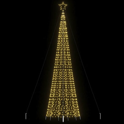 Vidaxl Árbol De Navidad Led Con Estacas 1534 Leds Blanco Cálido 500 Cm_1