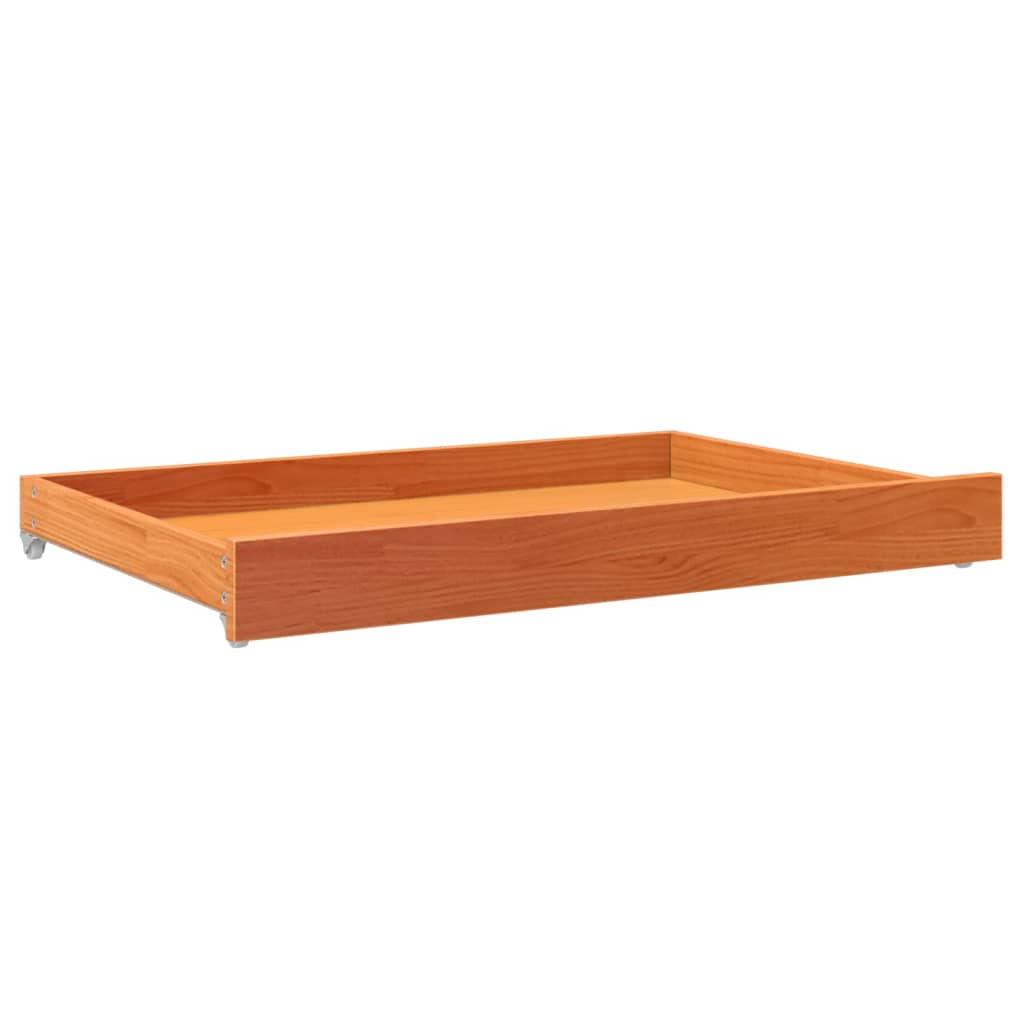 Cajones De Sofá Cama 2 Uds Madera Maciza De Pino Marrón Cera / Vetonek_2