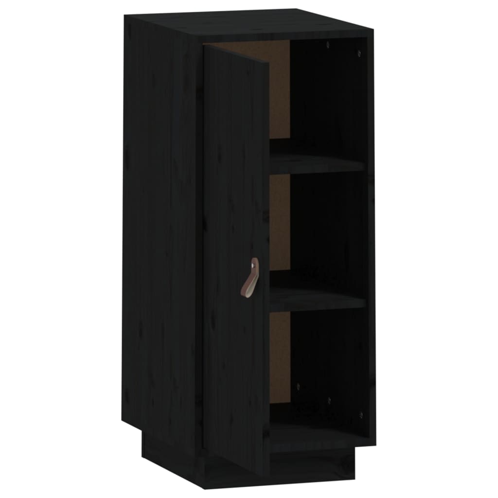 Aparador De Madera Maciza De Pino Negro 34x40x75 Cm / Vetonek_0