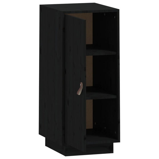 Aparador De Madera Maciza De Pino Negro 34x40x75 Cm / Vetonek_0