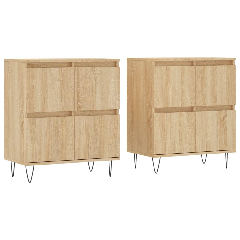 Aparadores 2 Uds Madera Contrachapada Color Roble Sonoma_1