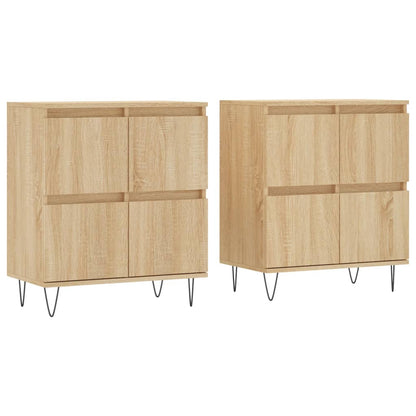 Aparadores 2 Uds Madera Contrachapada Color Roble Sonoma_1