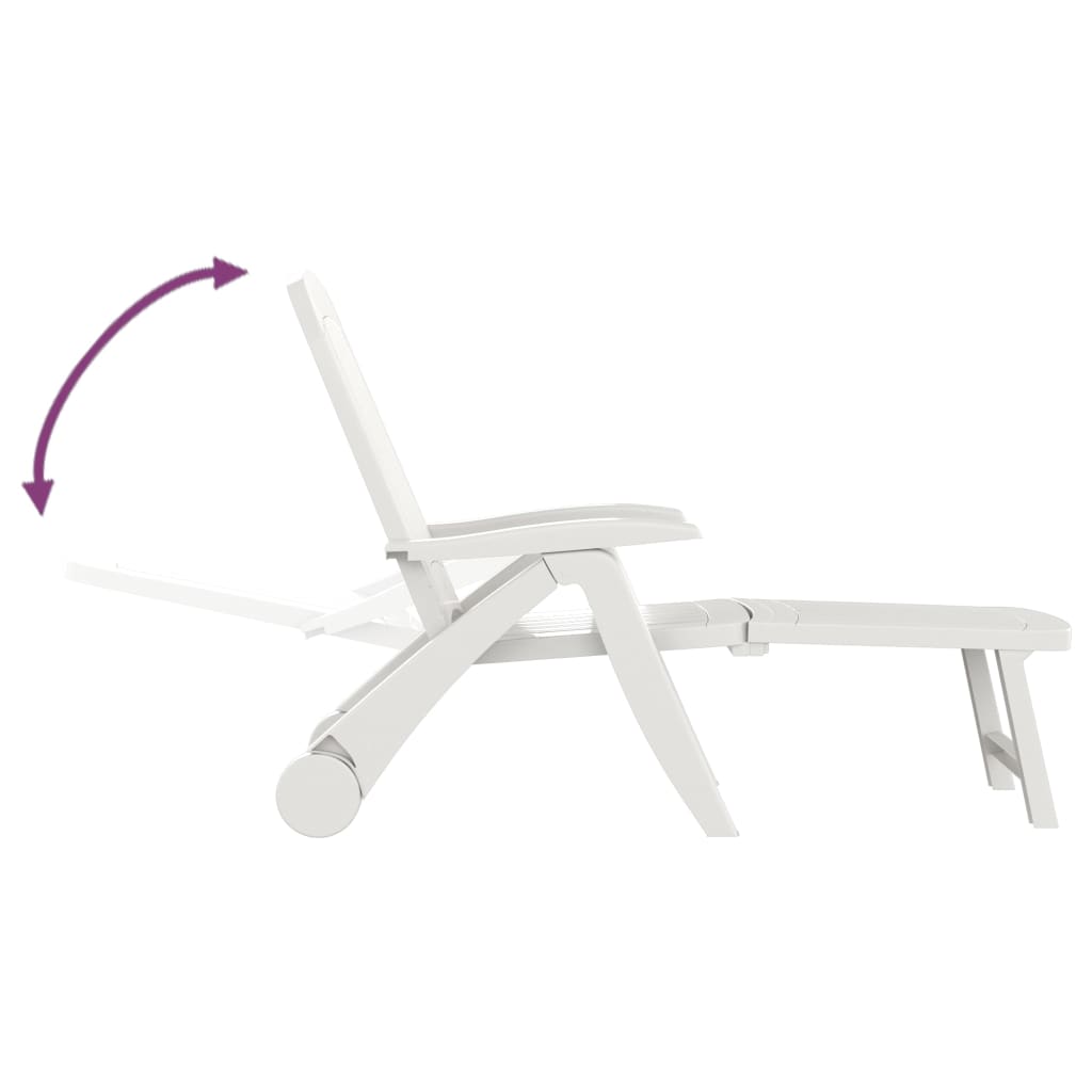 Tumbona Plegable Polipropileno Blanca_4