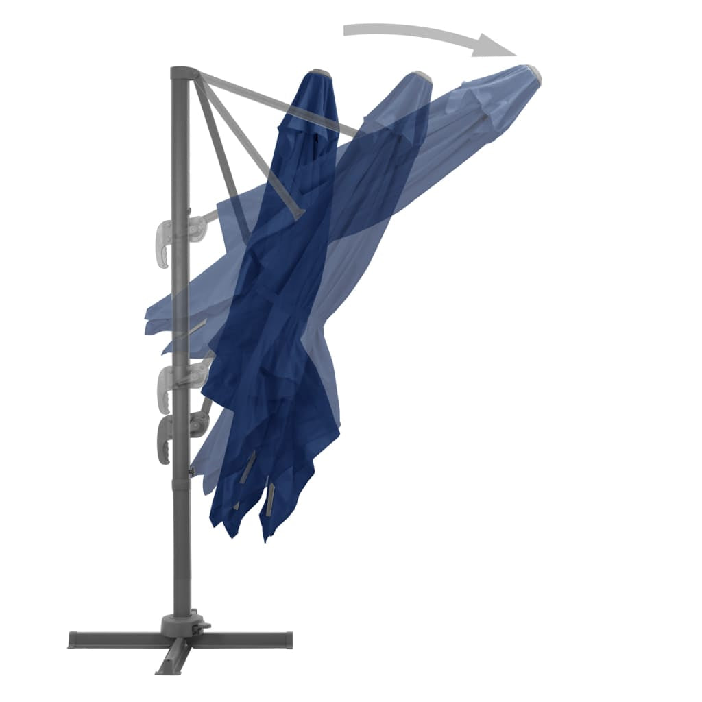 Vidaxl Sombrilla Voladiza Con Poste De Aluminio Azul Marino 3x3 M_3