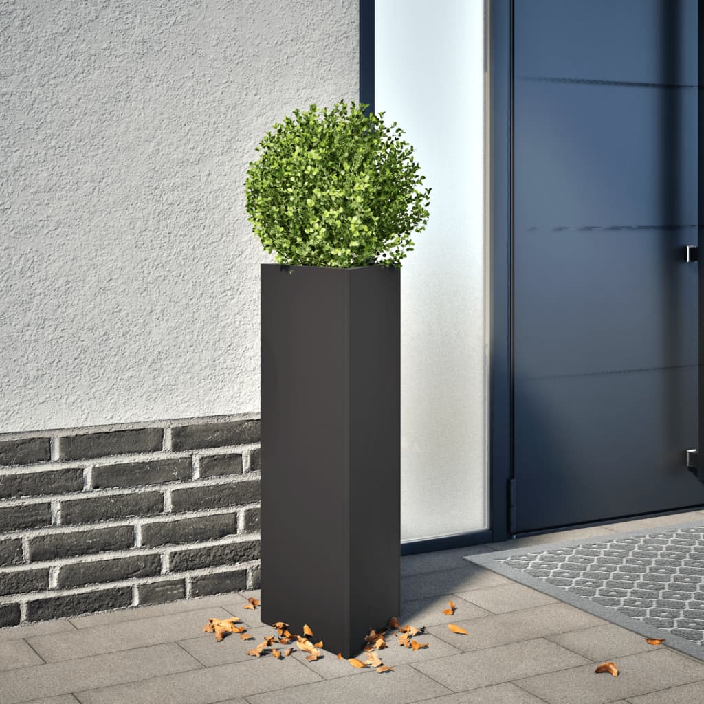 Jardinera Triangular Acero Negro 30x26x75 Cm_1