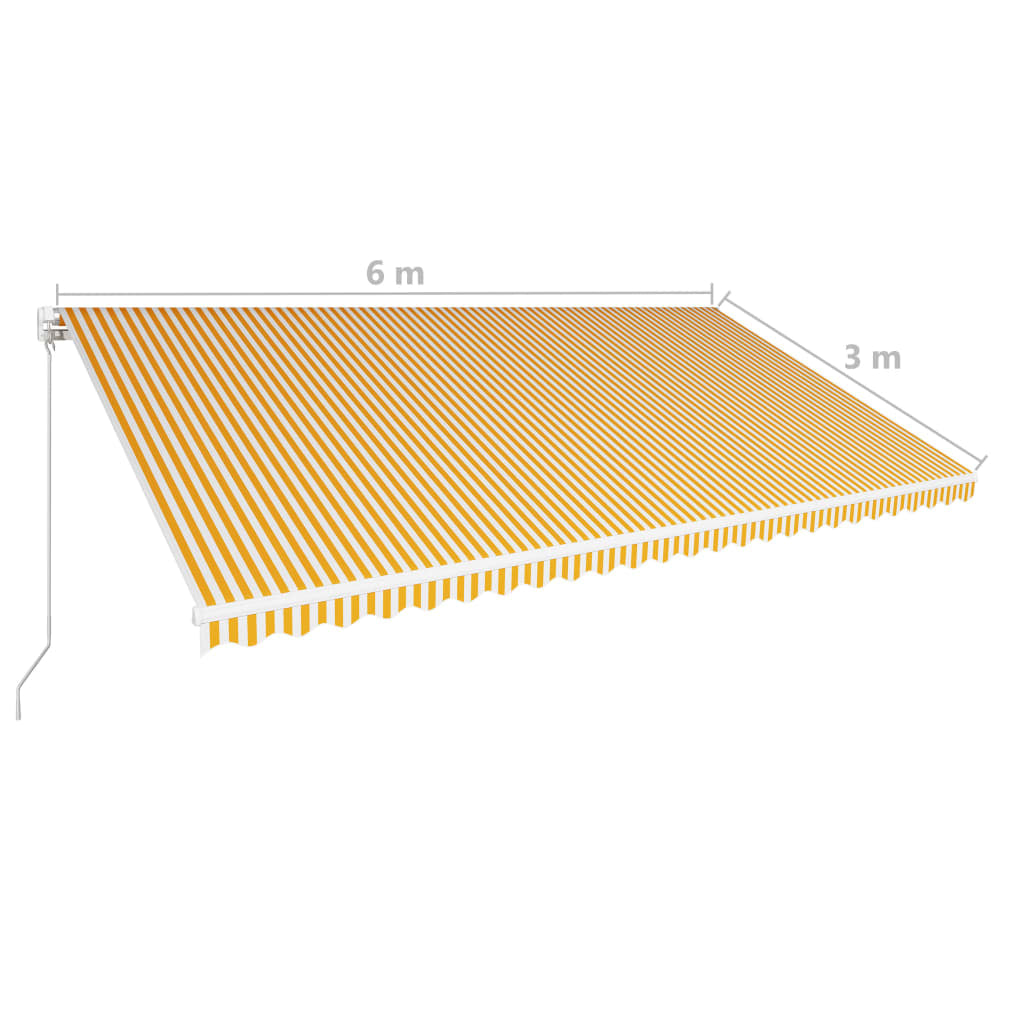 Vidaxl Toldo Manual Retráctil Amarillo Y Blanco 600x300 Cm_2