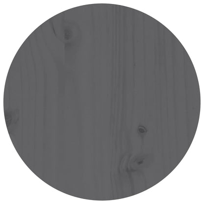 Mesa De Centro De Madera Maciza De Pino Gris Ø35x35 Cm_4