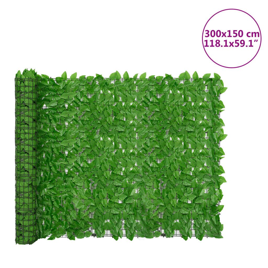 Vidaxl Valla De Privacidad De Balcón De Hojas Verde 300x150 Cm_2