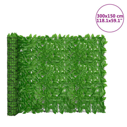 Vidaxl Valla De Privacidad De Balcón De Hojas Verde 300x150 Cm_2