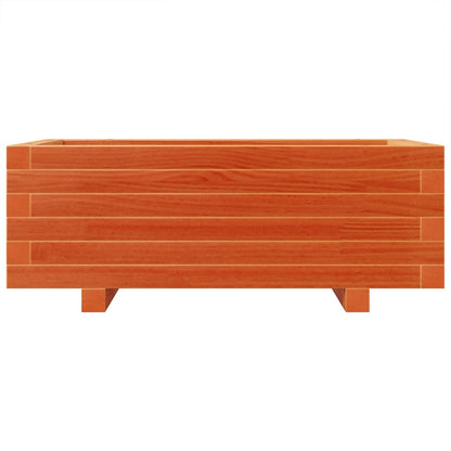 Jardinera De Madera Maciza De Pino Marrón Cera 70x40x26,5 Cm_4