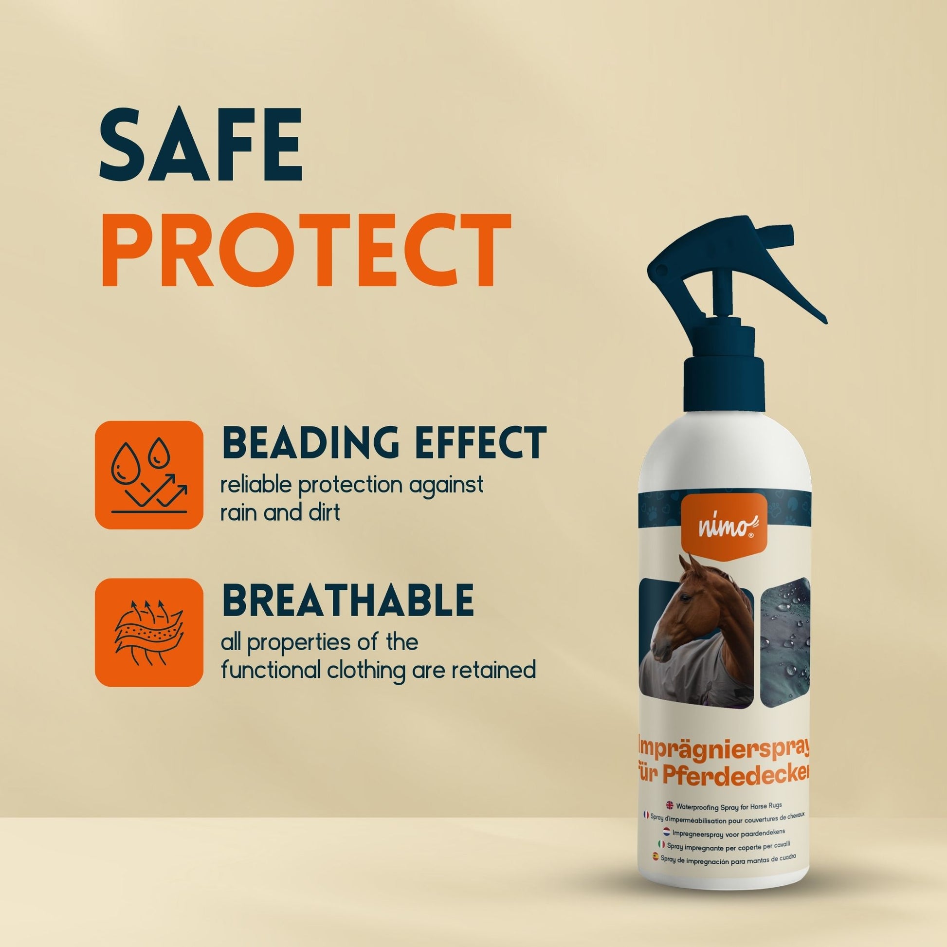 Spray Impermeabilizante Para Mantas De Caballo - Nimo - 5 L_4