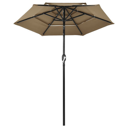 Vidaxl Sombrilla De Jardín De 3 Niveles Con Palo De Aluminio Taupe 2 M_1