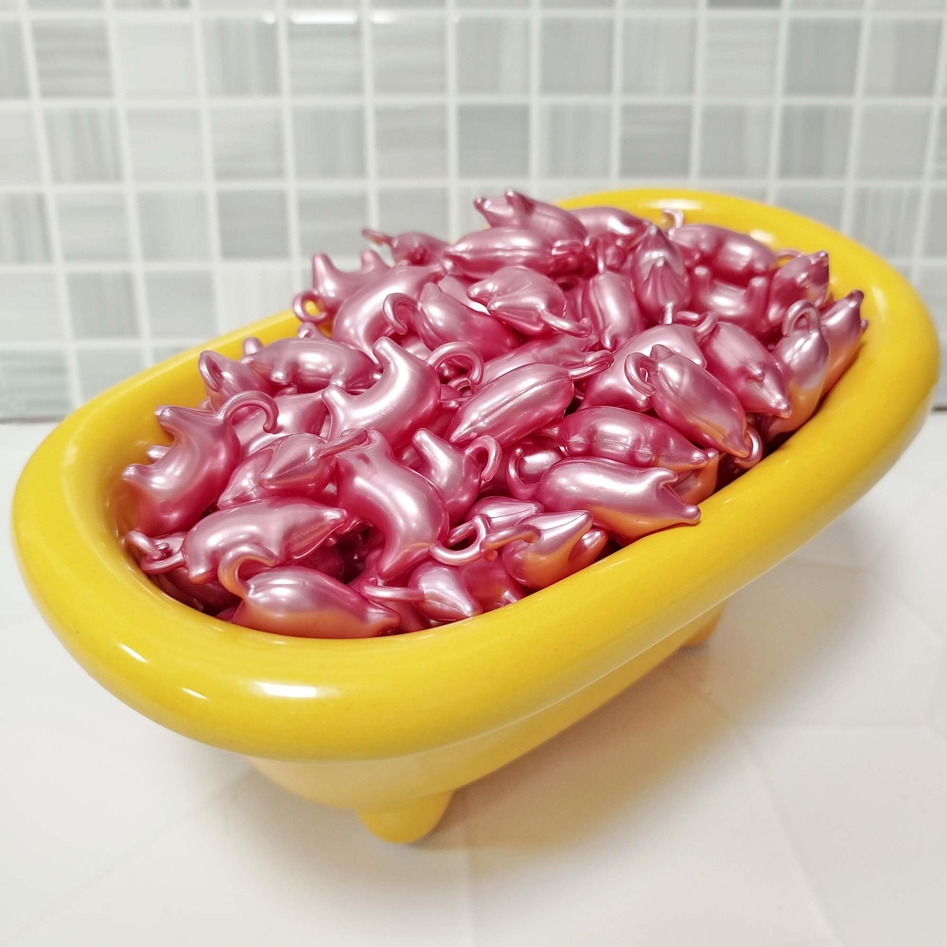 Caja 40 Perlas De Baño Con Aroma A Rosas - Con Aceite De Soja - Hidratante Y Aromática - Forma Cerdito_3