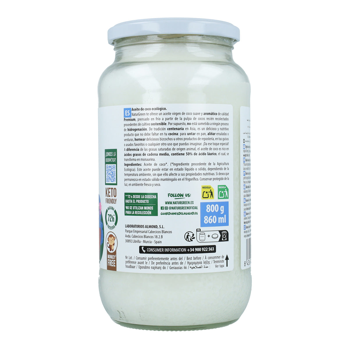 Grasa de Coco Bio NaturGreen 800 g